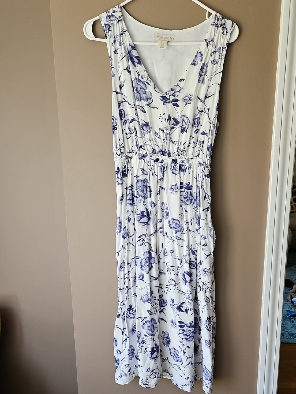 Blue And White Cynthia Rowley Sleeveless Summer Dress
